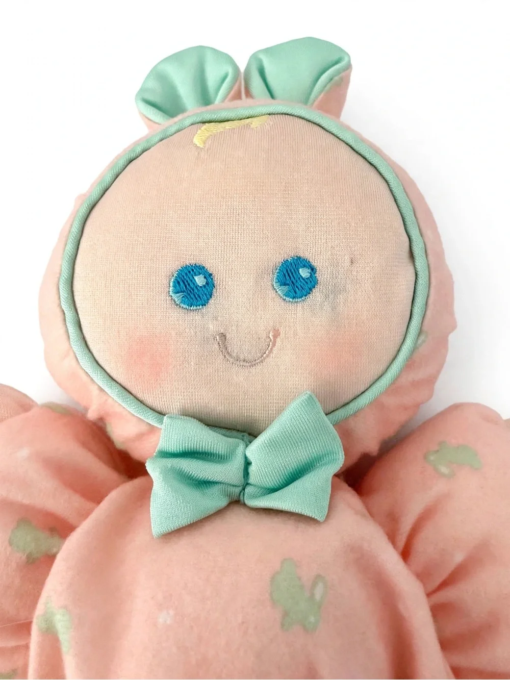 Fisher-Price Peach Plush Bunny with Mint Accents